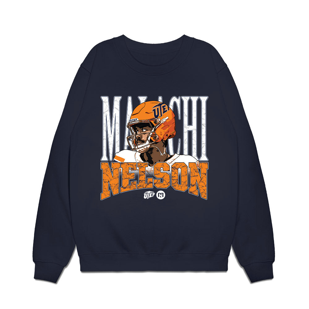 UTEP - NCAA Football : Malachi Nelson - Graphic Premium Crewneck Sweatshirt-0