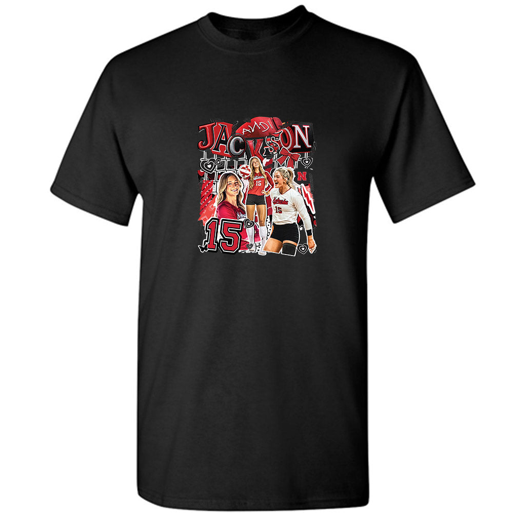 Nebraska - NCAA Women's Volleyball : Andi Jackson - Collage T-Shirt-0