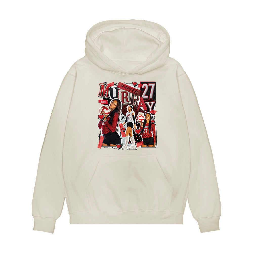 Nebraska - NCAA Women's Volleyball : Harper Murray - Collage Premium Hooded Sweatshirt-0