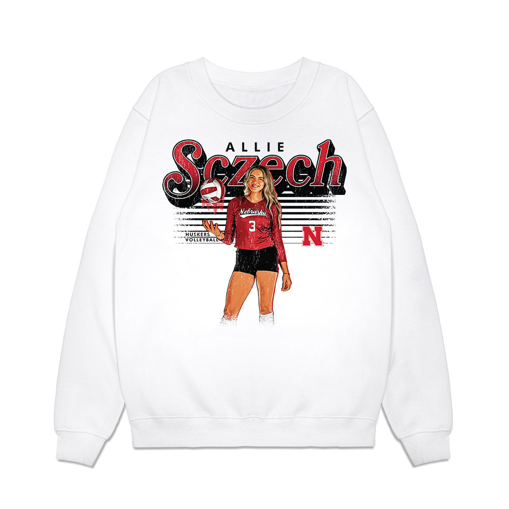 Nebraska - NCAA Women's Volleyball : Allie Sczech - Collage Premium Crewneck Sweatshirt-0