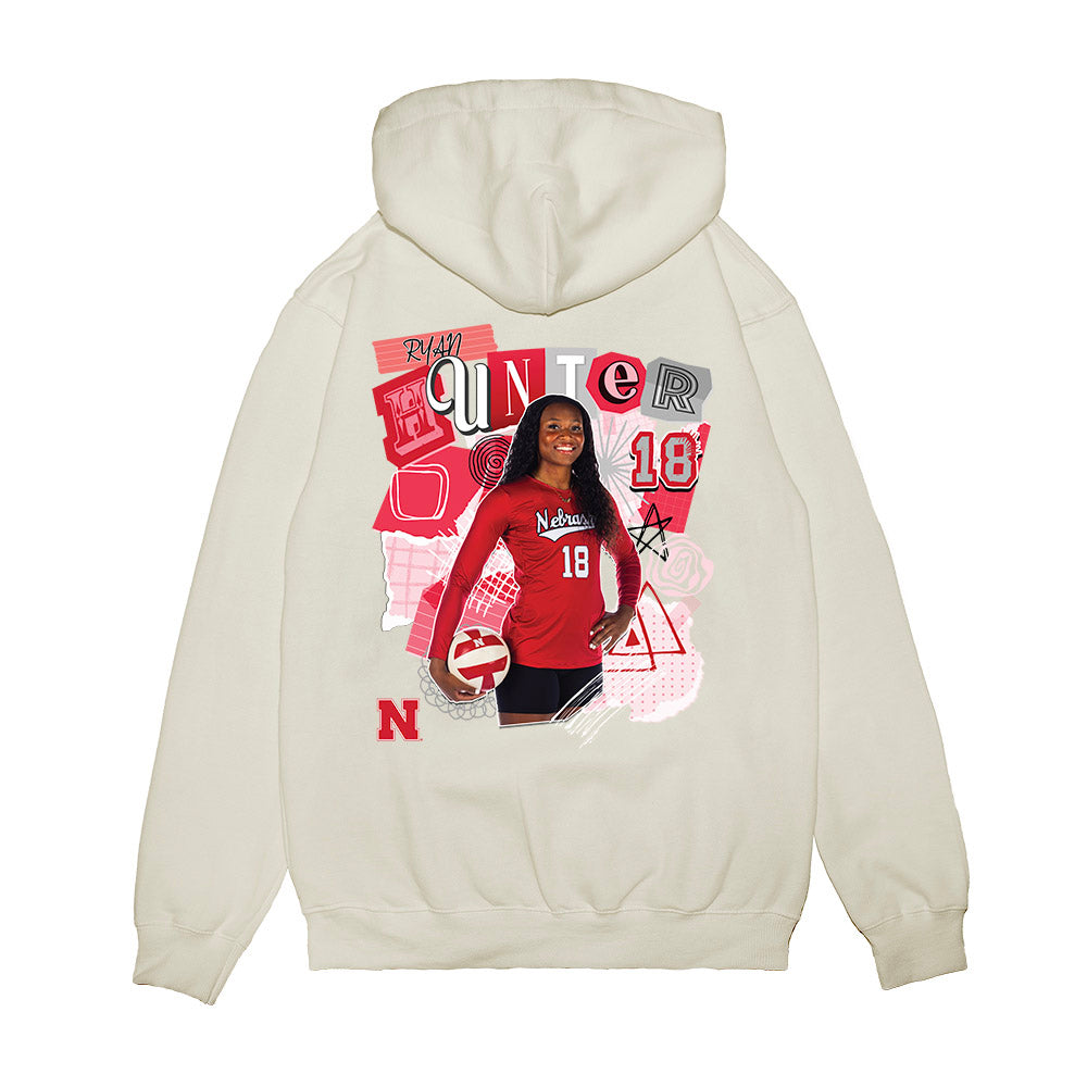 Nebraska - NCAA Women's Volleyball : Ryan Hunter - collage Premium Hooded Sweatshirt-1
