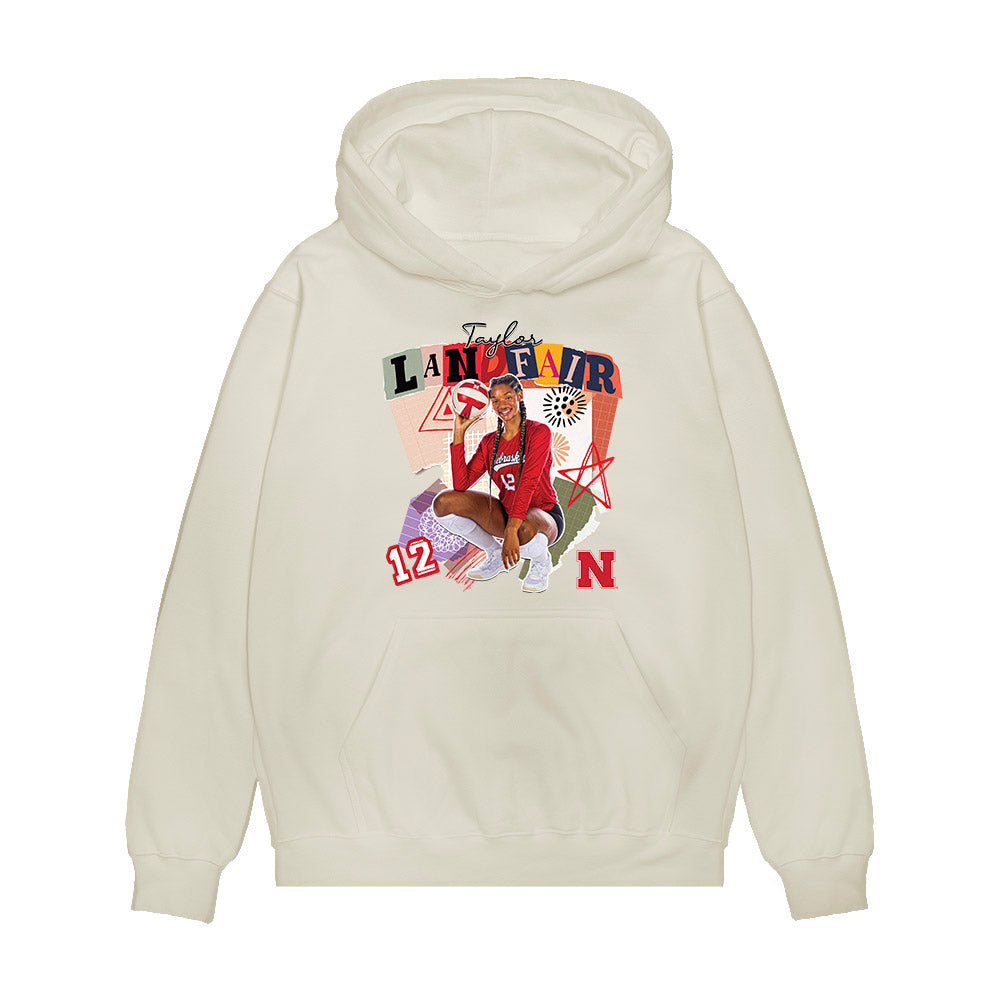 Nebraska - NCAA Women's Volleyball : Taylor Landfair - collage Premium Hooded Sweatshirt-0