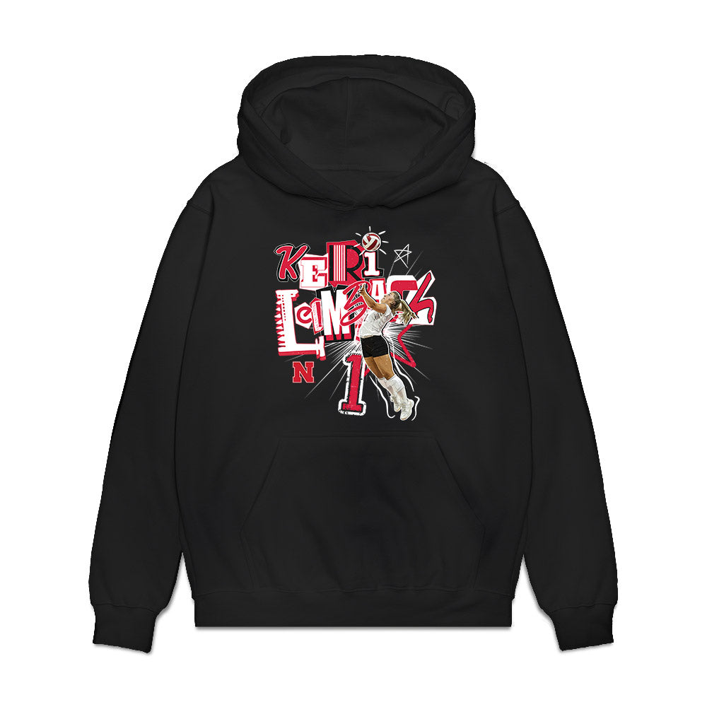 Nebraska - NCAA Women's Volleyball : Keri Leimbach - collage Premium Hooded Sweatshirt-0