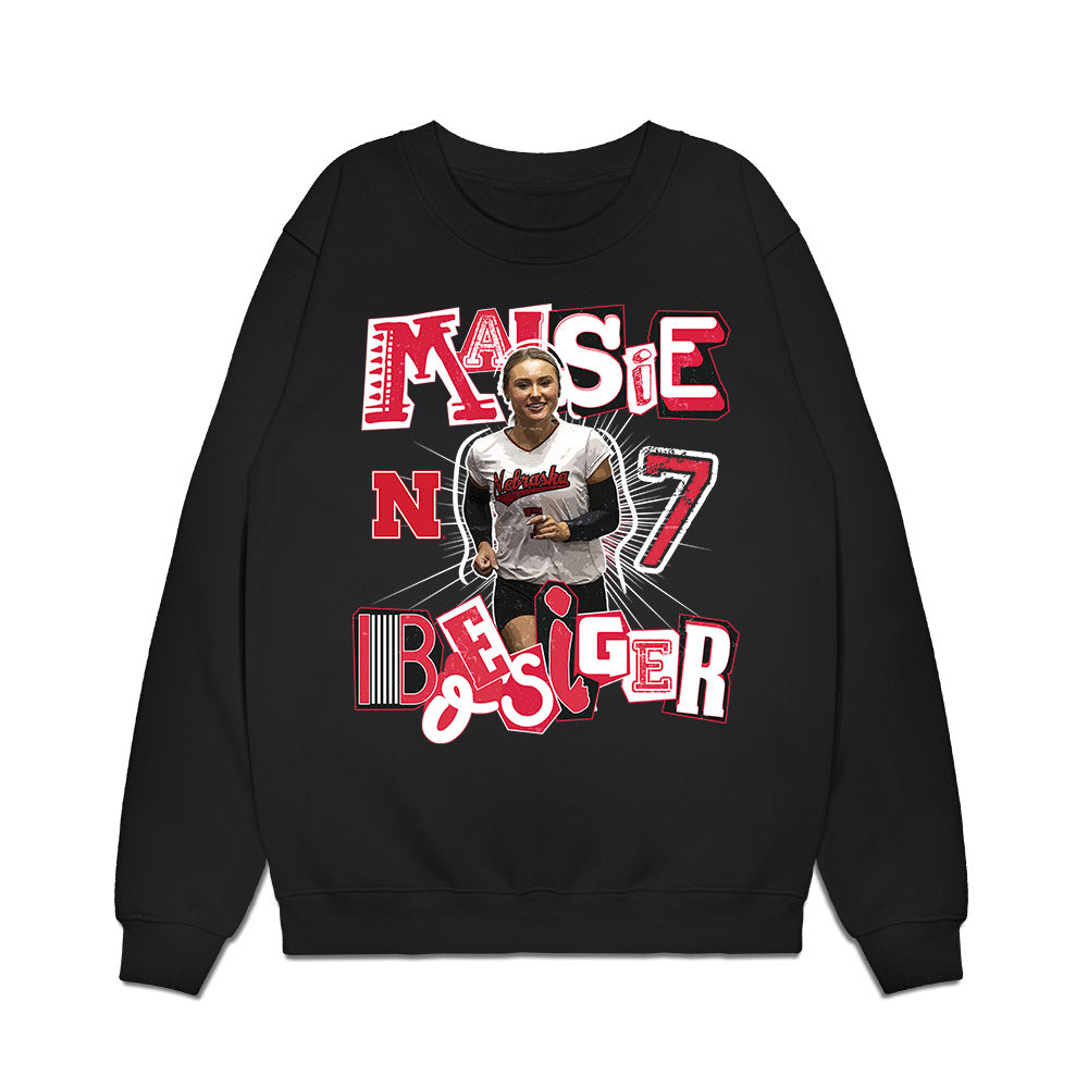 Nebraska - NCAA Women's Volleyball : Maisie Boesiger - collage Premium Crewneck Sweatshirt-0