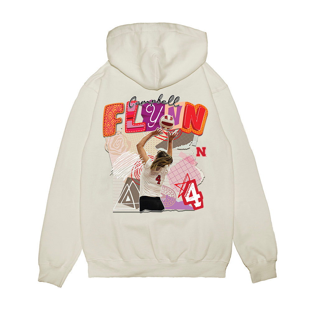 Nebraska - NCAA Women's Volleyball : Campbell Flynn - collage Premium Hooded Sweatshirt-1