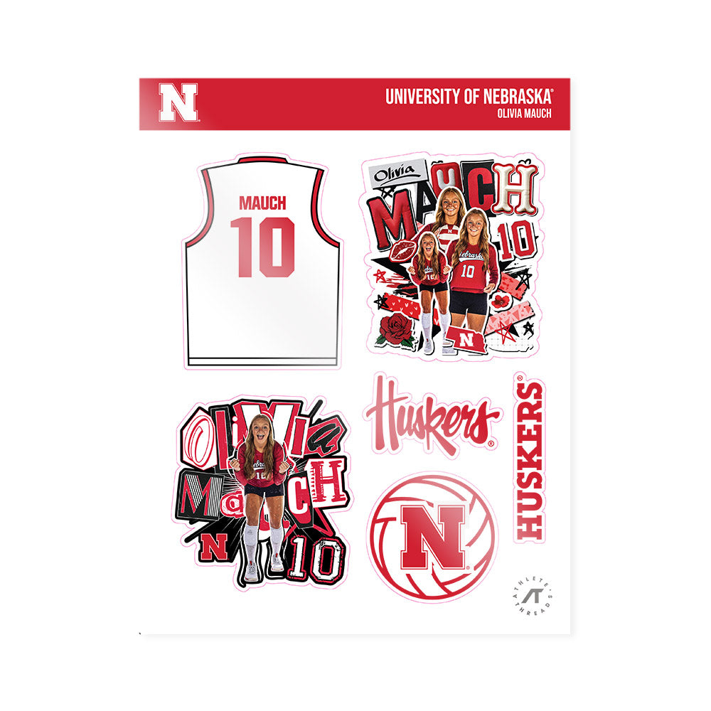 Nebraska - NCAA Women's Volleyball : Olivia Mauch - Sticker Sheet-0