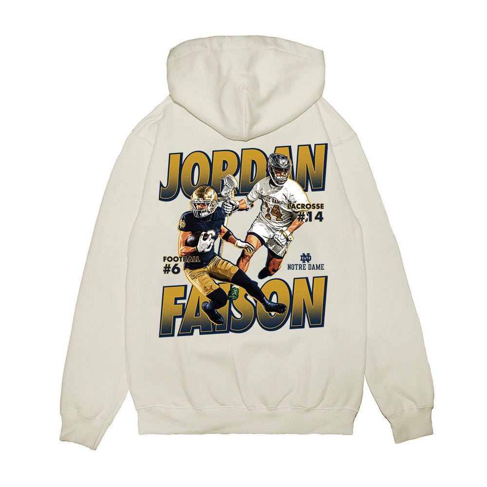 Notre Dame - NCAA Football : Jordan Faison - Collage Premium Hooded Sweatshirt-1