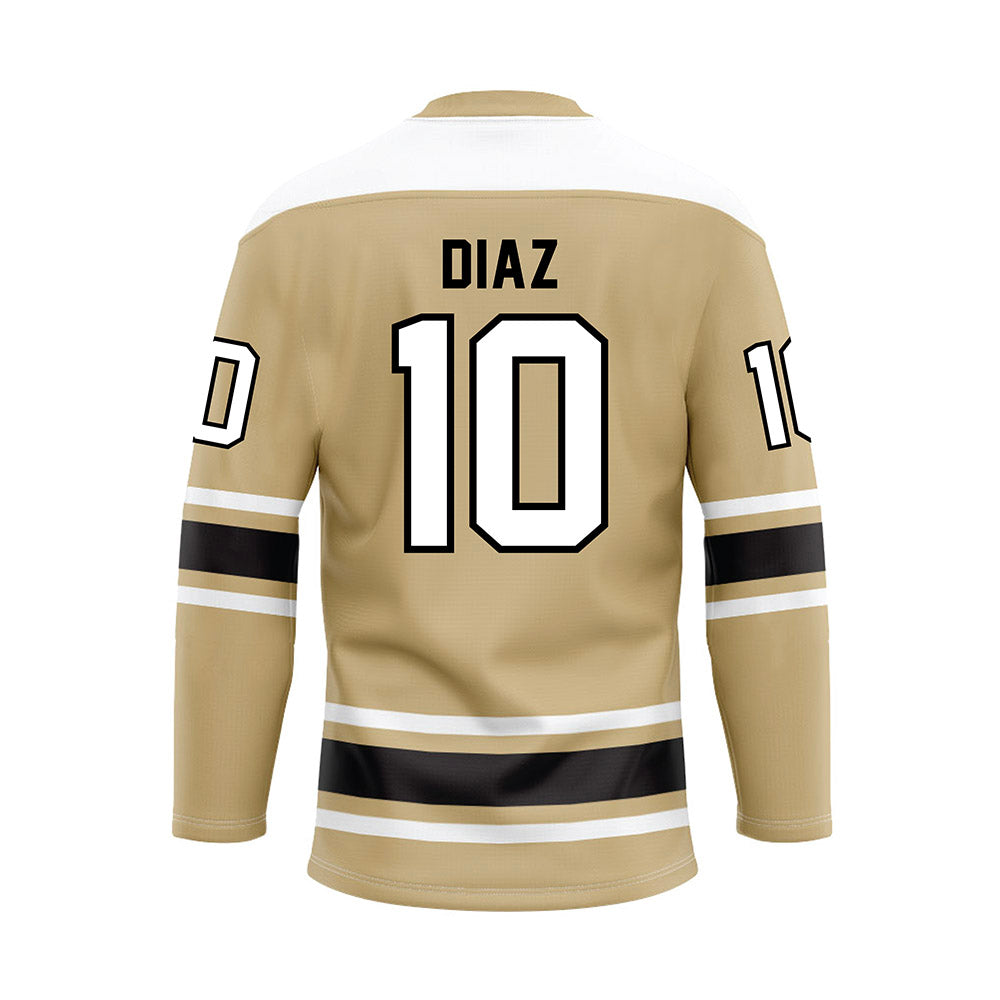 PNW - NCAA Men's Ice Hockey : JJ Diaz - Gold Hockey Jersey-1