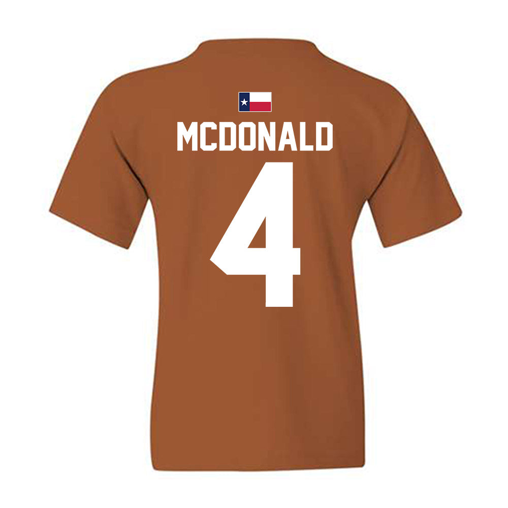 Texas - NCAA Football : Jelani Mcdonald - Hook 'Em Youth T-Shirt-1