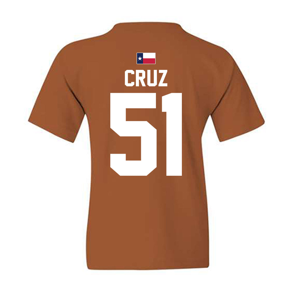 Texas - NCAA Football : Daniel Cruz - Hook 'Em Youth T-Shirt-1