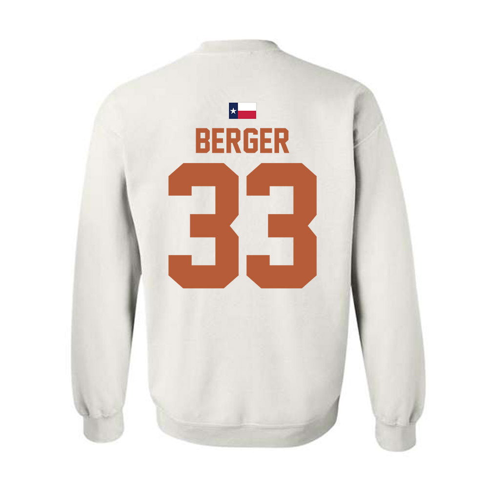 Texas - NCAA Football : Carson Berger - Hook 'Em Crewneck Sweatshirt-1