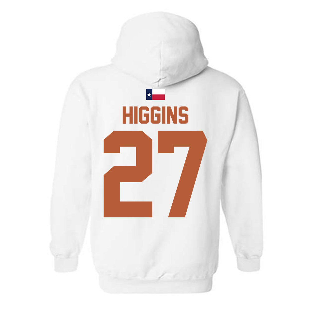 Texas - NCAA Baseball : Cal Higgins - Hook 'Em Hooded Sweatshirt-1