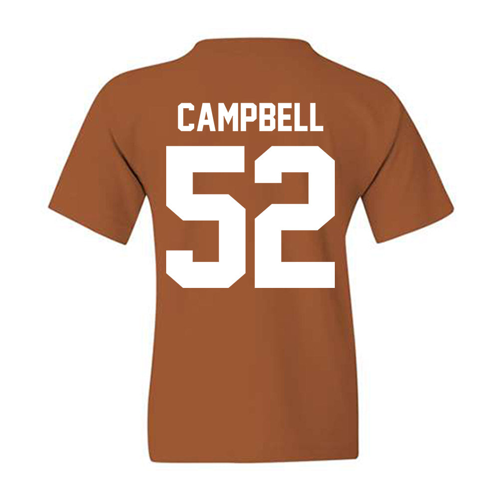 Texas - NCAA Football : Dj Campbell - Horns Up! Youth T-Shirt-1