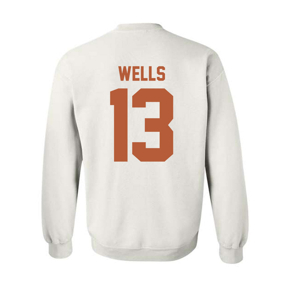 Texas - NCAA Softball : Hannah Wells - Horns Up! Crewneck Sweatshirt-1