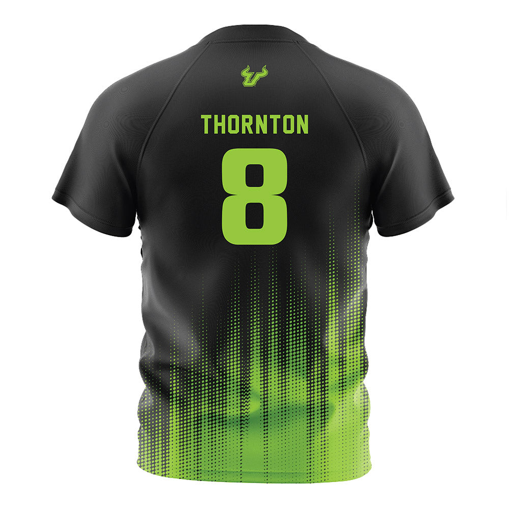 USF - NCAA Women's Soccer : Elyse Thornton - Black Halftone Soccer Jersey-1