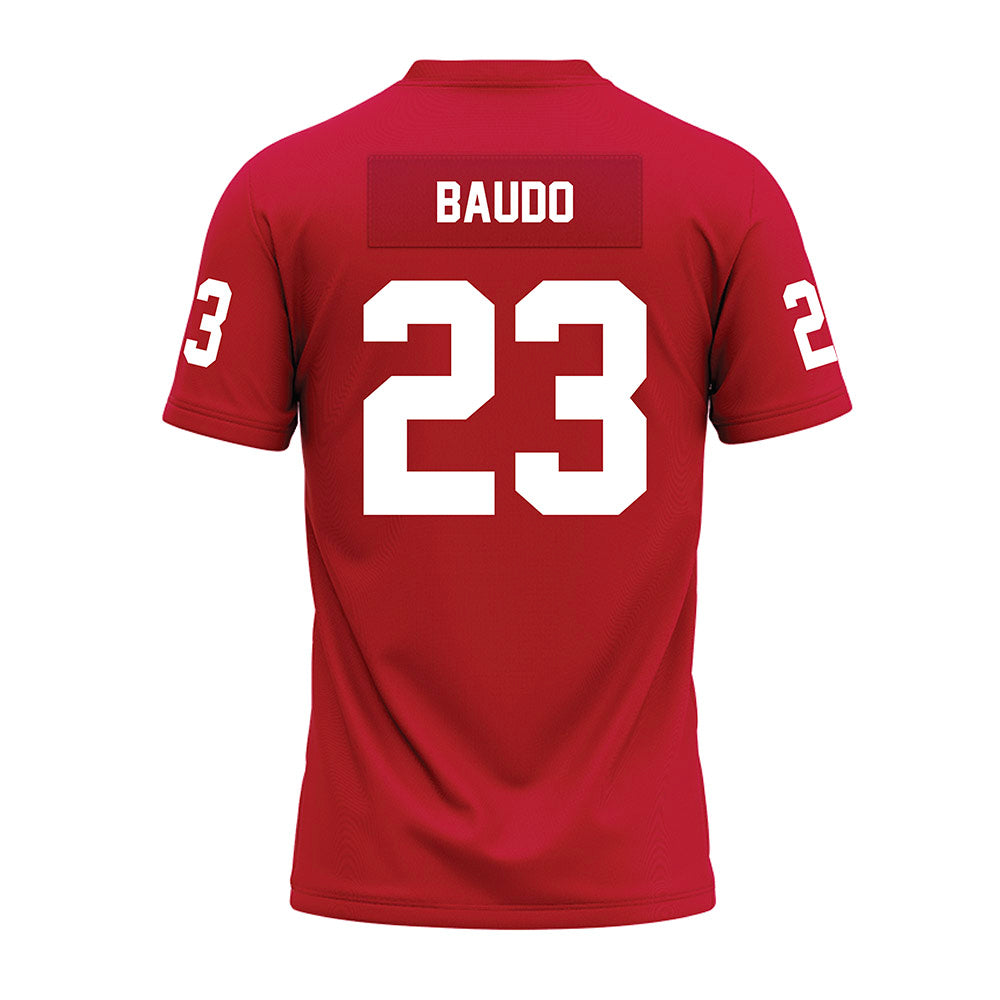 Ohio State - NCAA Football : Nolan Baudo - Red Premium Football Jersey-1