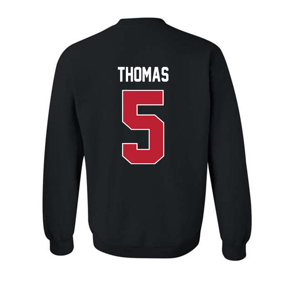 Georgia - NCAA Football : Noah Thomas - Helmet Shersey Crewneck Sweatshirt-1