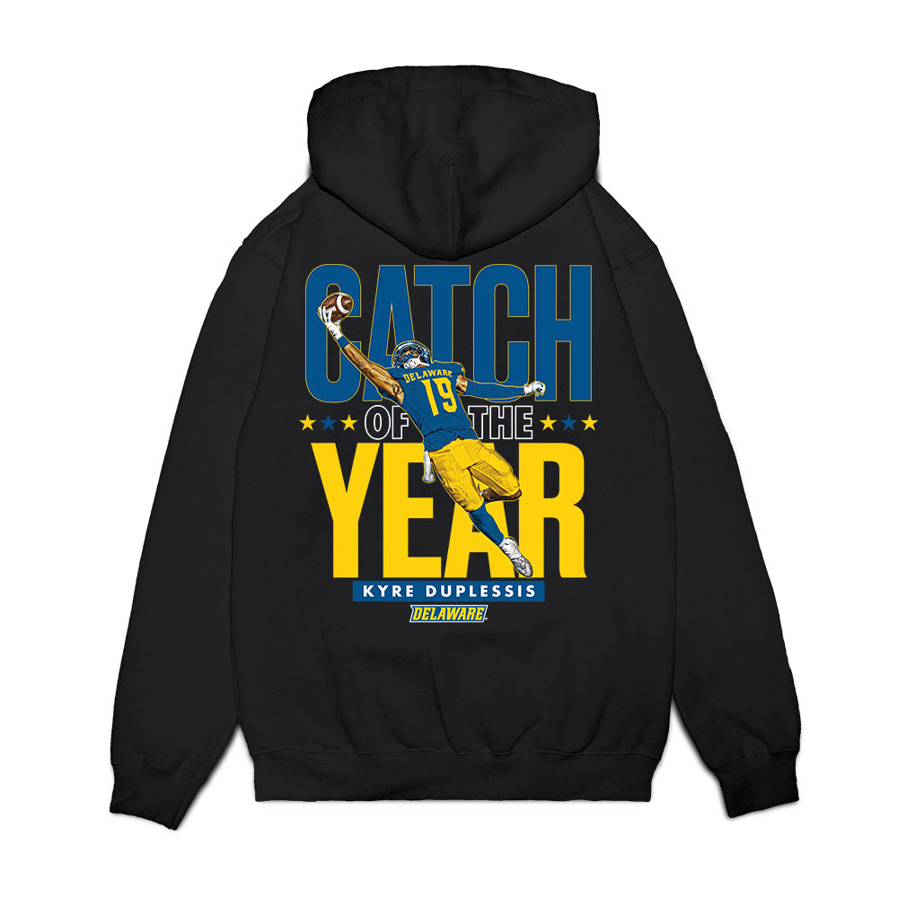 Delaware - NCAA Football : Kyre Duplessis - Catch of the Year Premium Hooded Sweatshirt-1