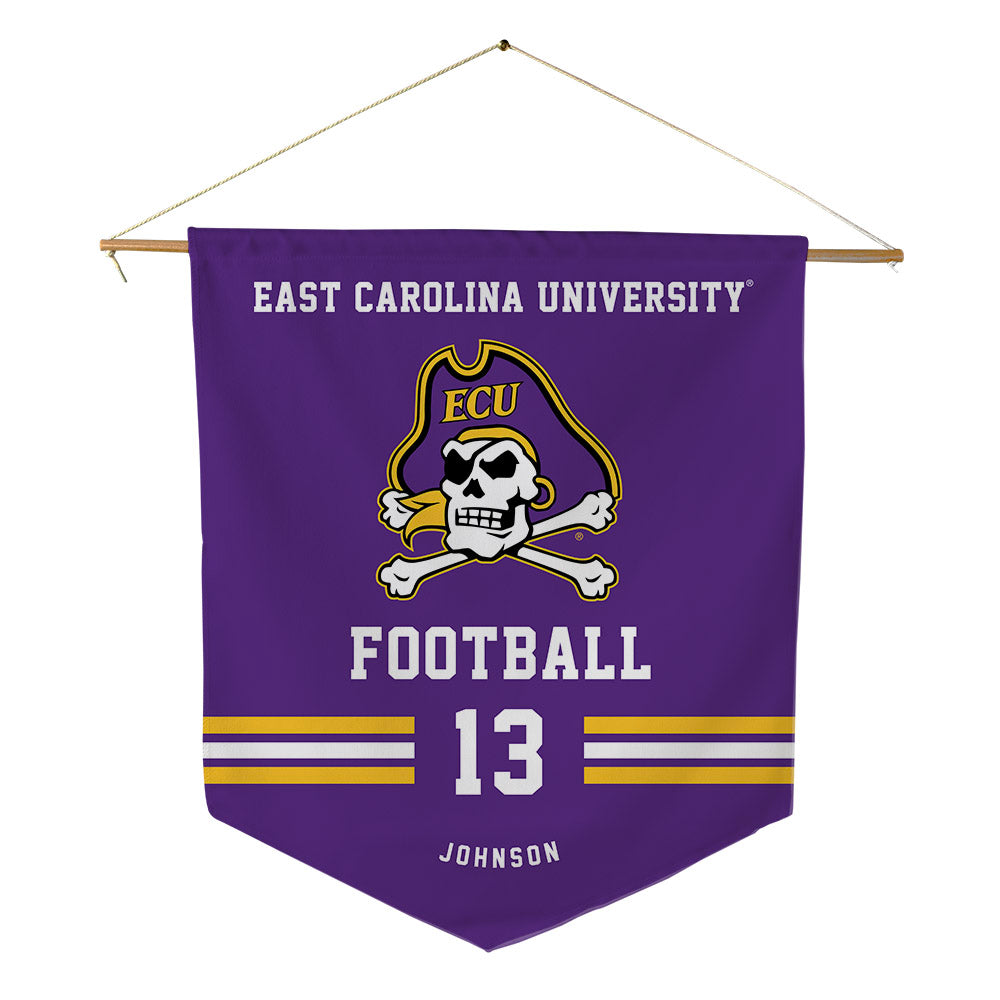 East Carolina - NCAA Football : Tyler Johnson - Pennant - 18" x 21"-0