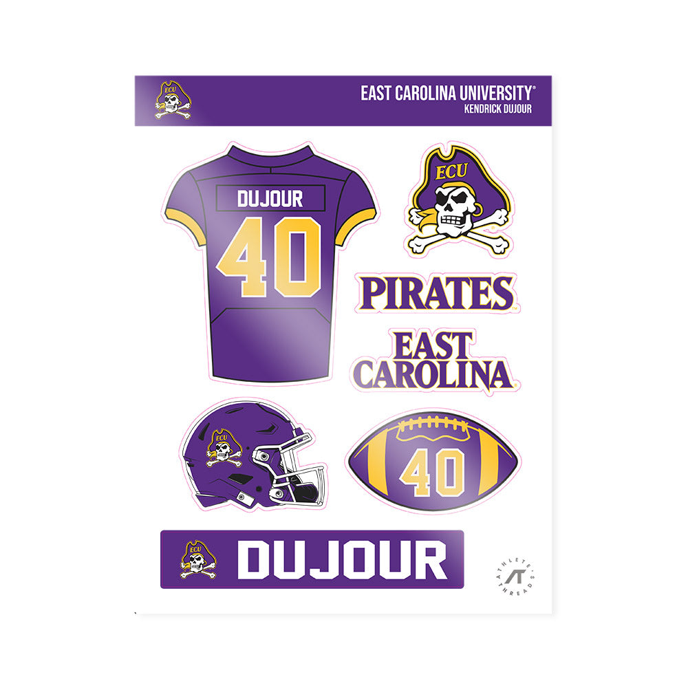 East Carolina - NCAA Football : Kendrick DuJour - Sticker Sheet-0
