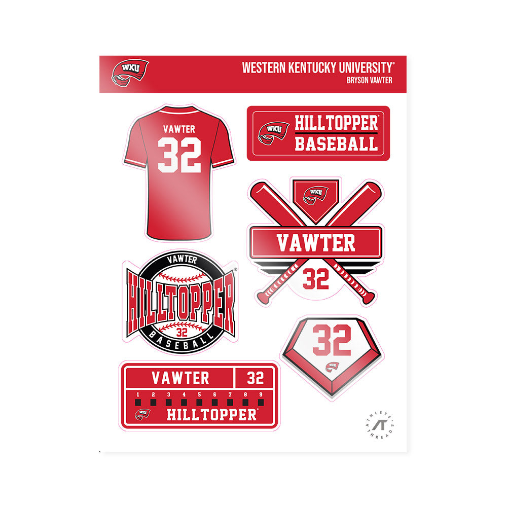 Western Kentucky - NCAA Baseball : Bryson Vawter - Sticker Sheet-0