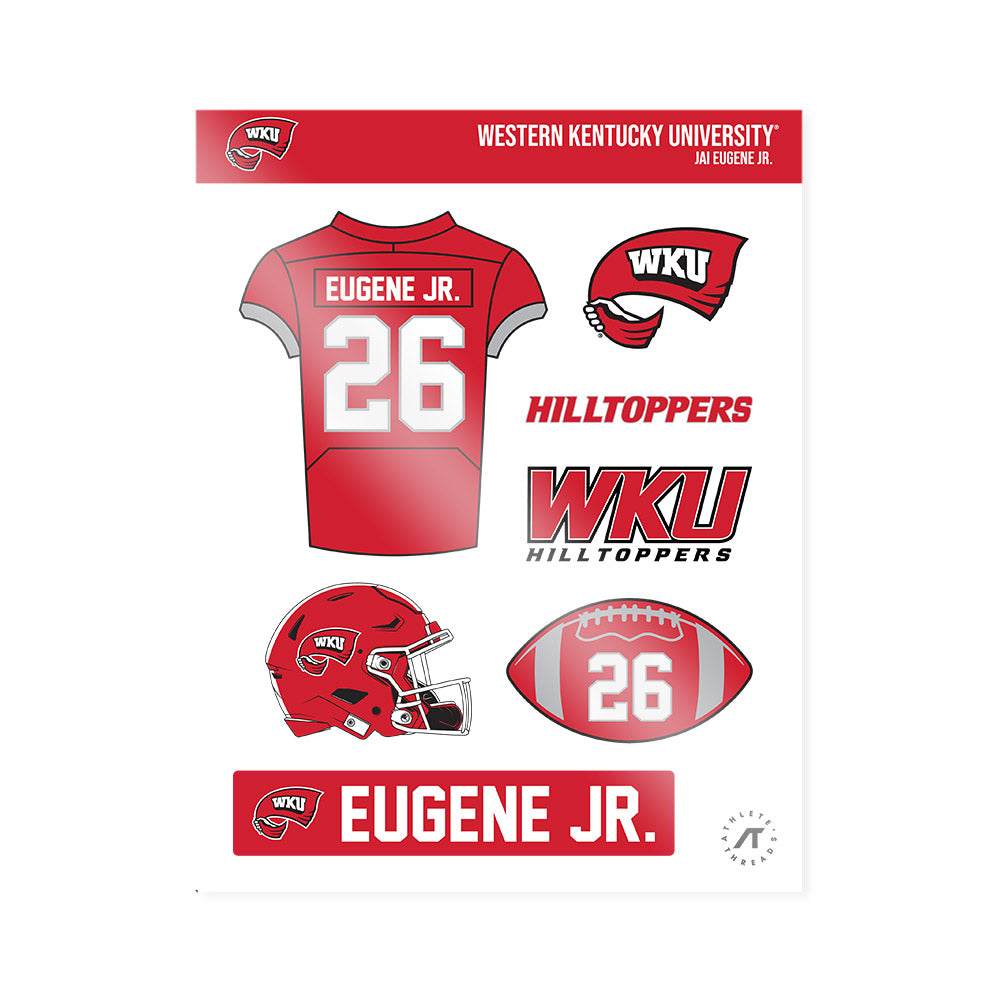 Western Kentucky - NCAA Football : Jai Eugene Jr. - Sticker Sheet-0