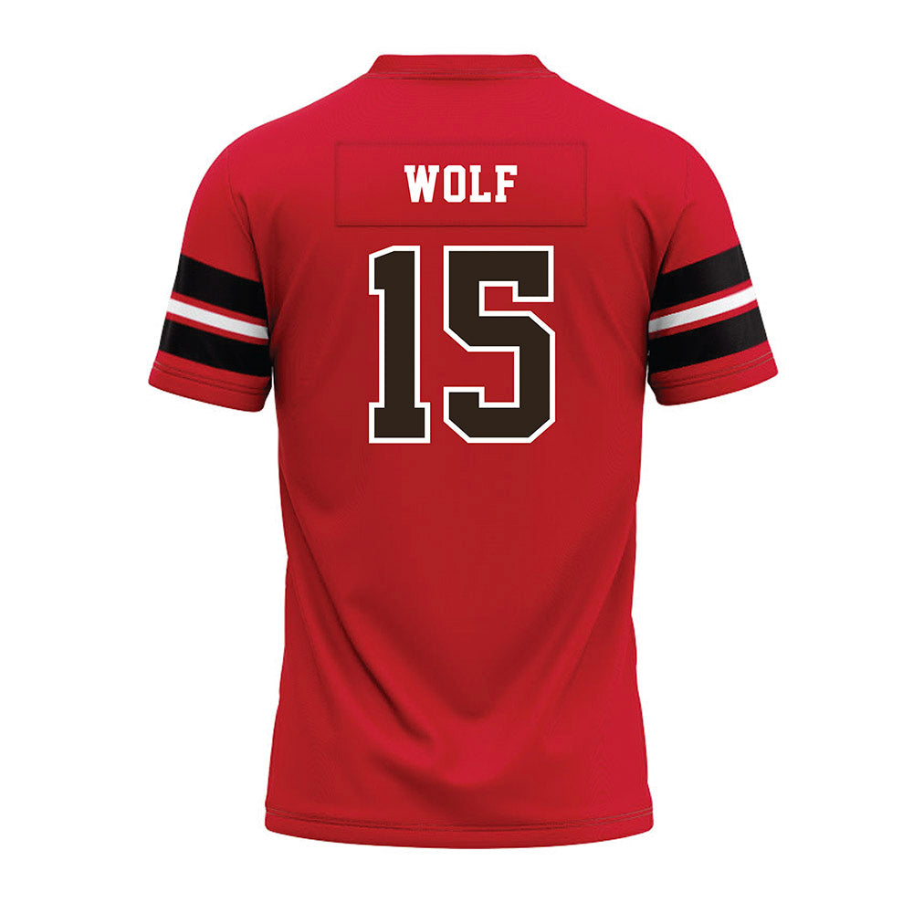 Western Kentucky - NCAA Football : Justin Wolf - Red Premium Football Jersey-1