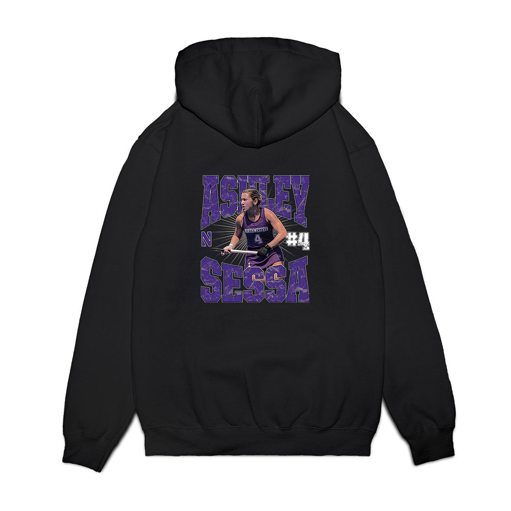 Northwestern - NCAA Women's Field Hockey : Ashley Sessa - Collage Premium Hooded Sweatshirt-1