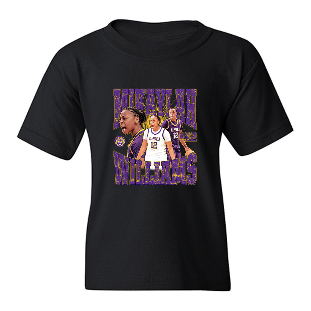 LSU - NCAA Women's Basketball : Mikaylah Williams - Collage Youth T-Shirt-0