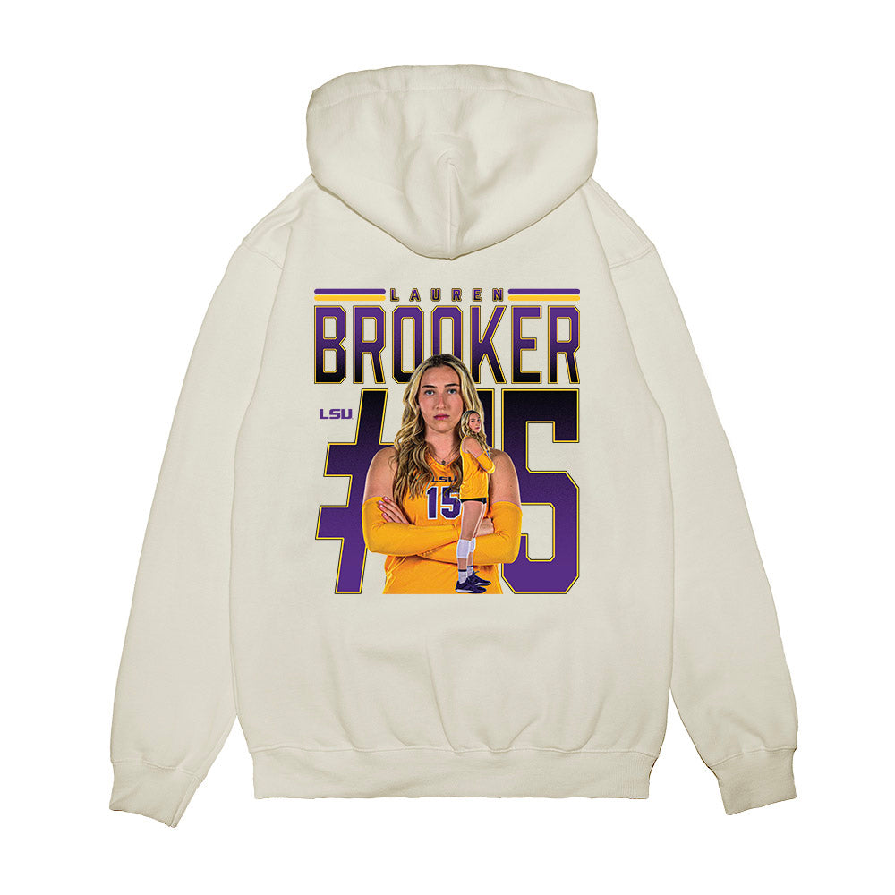 LSU - NCAA Women's Volleyball : Lauren Brooker - Collage Premium Hooded Sweatshirt-1