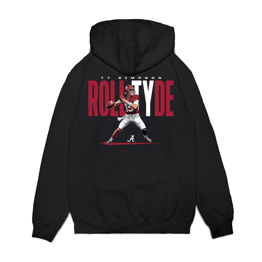Alabama - NCAA Football : Ty Simpson - Collage Premium Hooded Sweatshirt-1