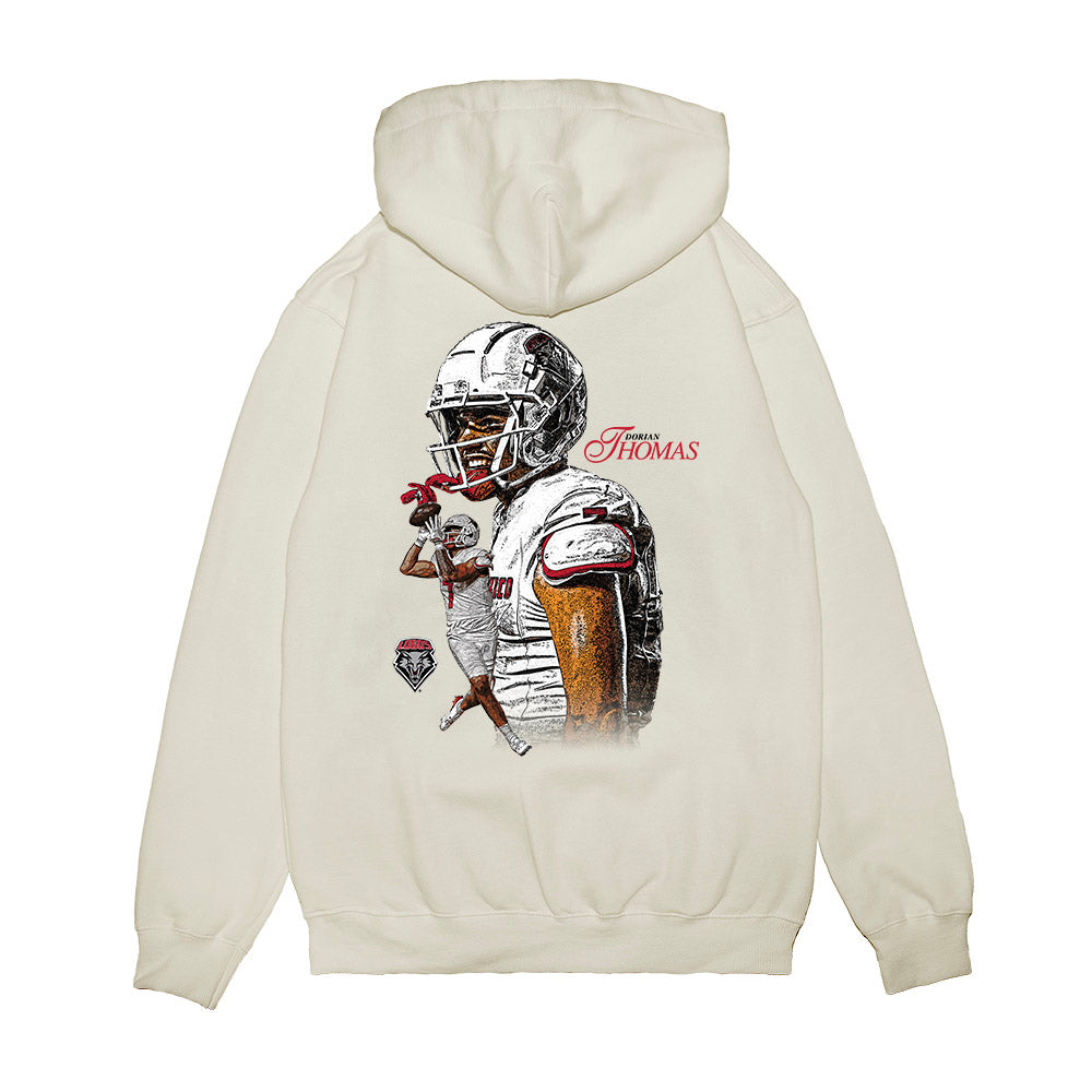New Mexico - NCAA Football : Dorian Thomas - Graphic Premium Hooded Sweatshirt-1