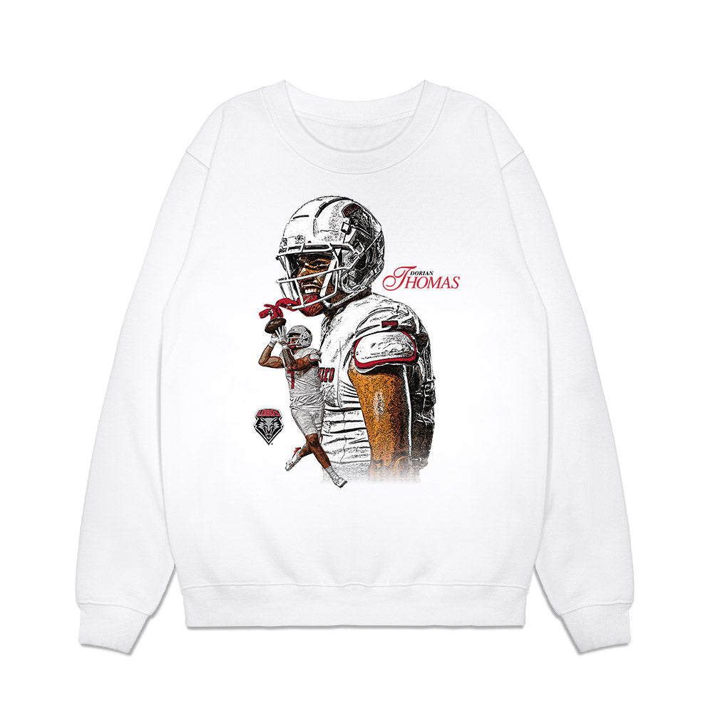 New Mexico - NCAA Football : Dorian Thomas - Graphic Premium Crewneck Sweatshirt-0