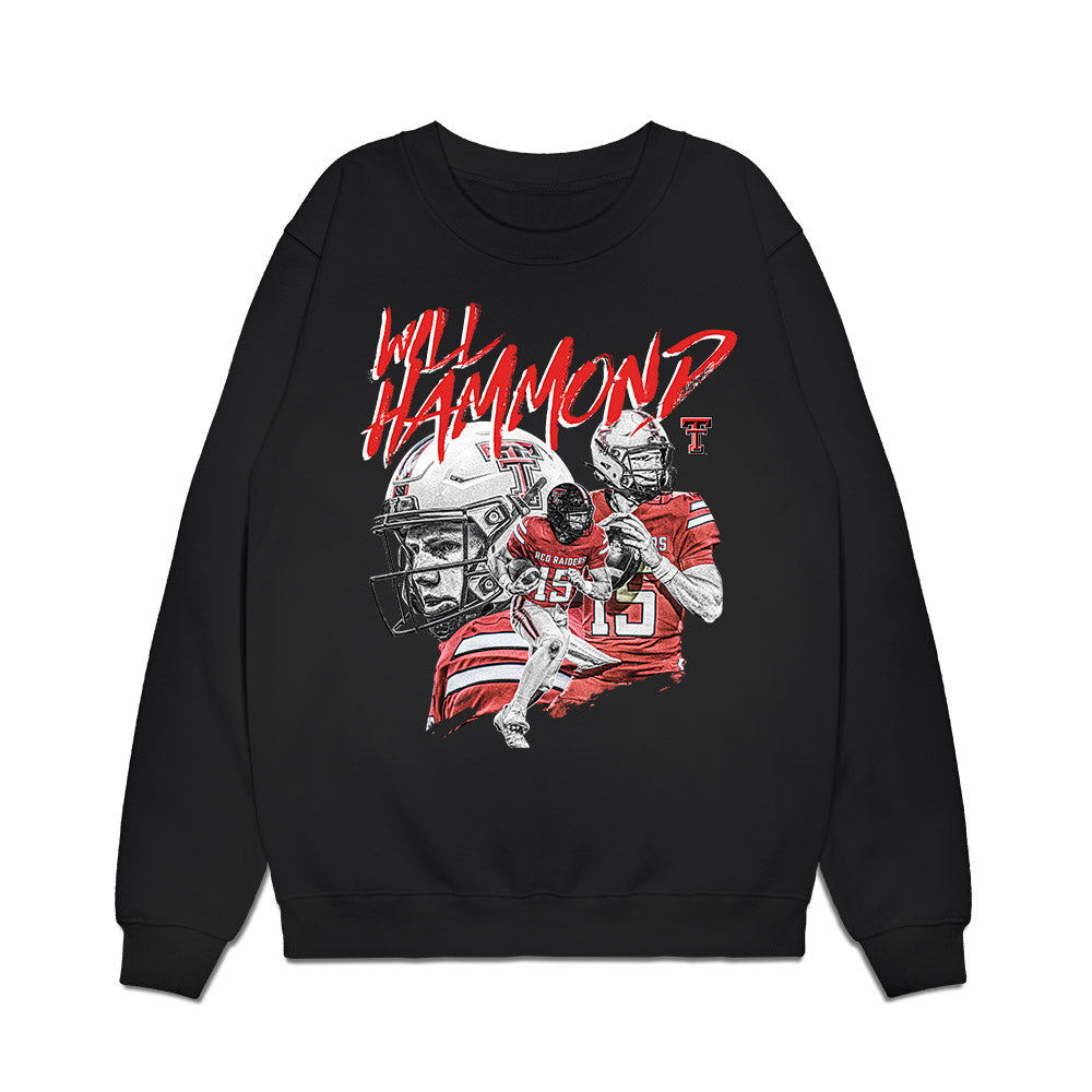 Texas Tech - NCAA Football : William Hammond - Collage Premium Crewneck Sweatshirt-0