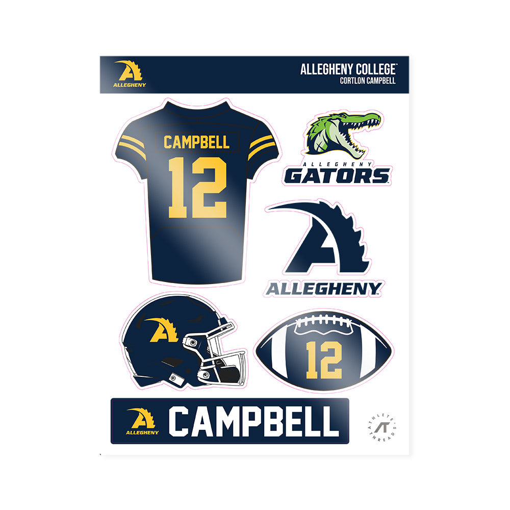 Allegheny - NCAA Football : Cortlon Campbell - Sticker Sheet-0
