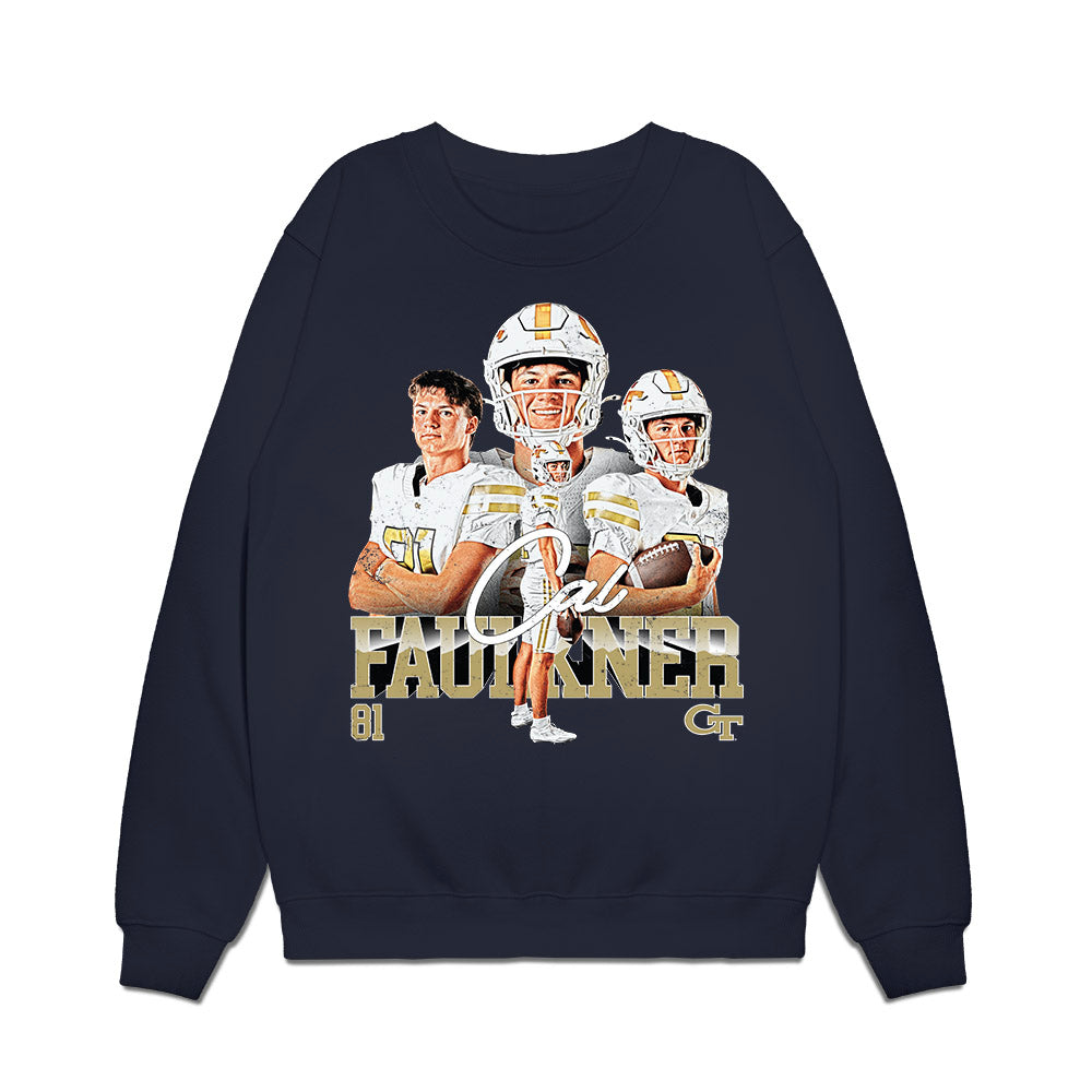 Georgia Tech - NCAA Football : Cal Faulkner - Collage Premium Crewneck Sweatshirt-0