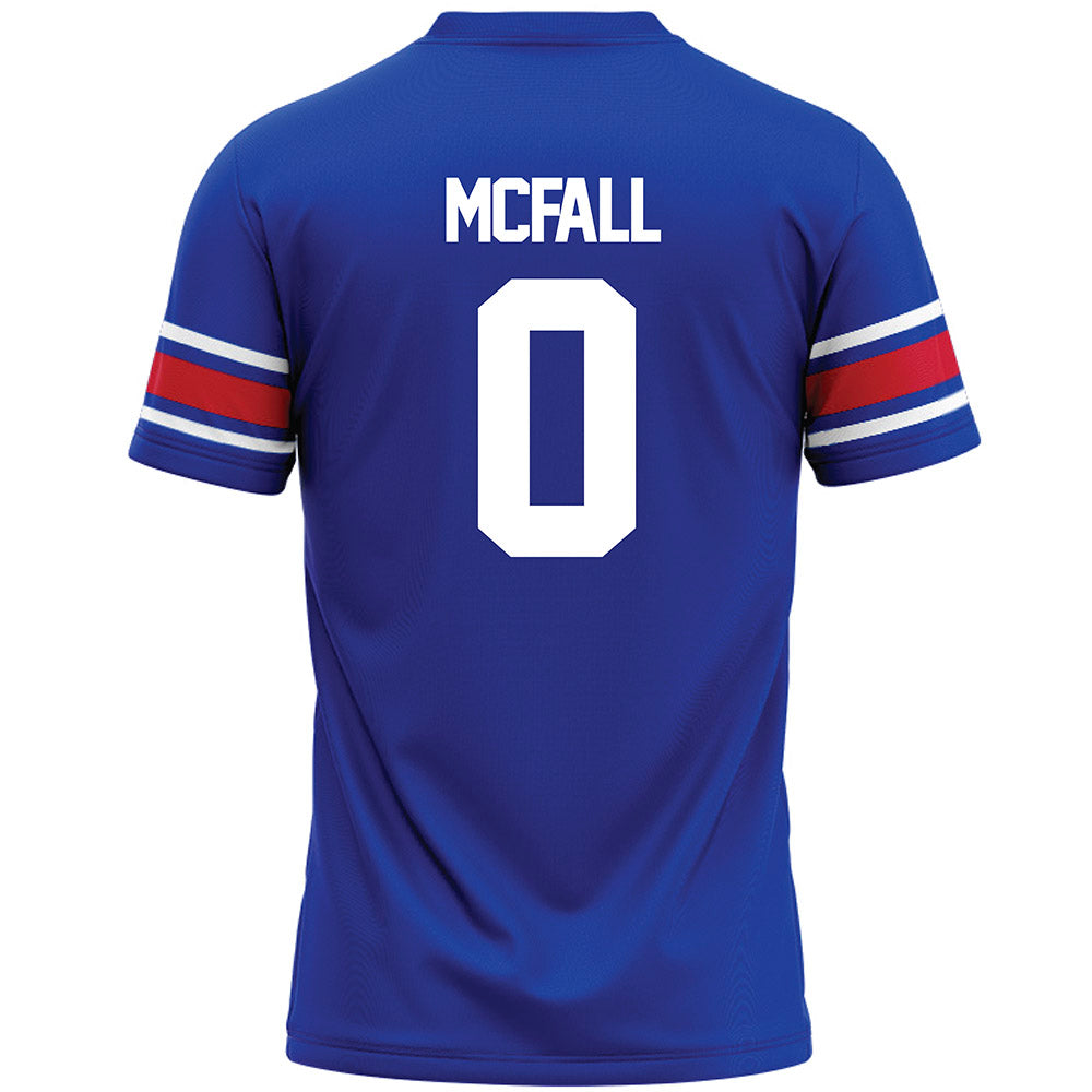 SMU - NCAA Football : Derrick McFall - Blue Premium Football Jersey-1