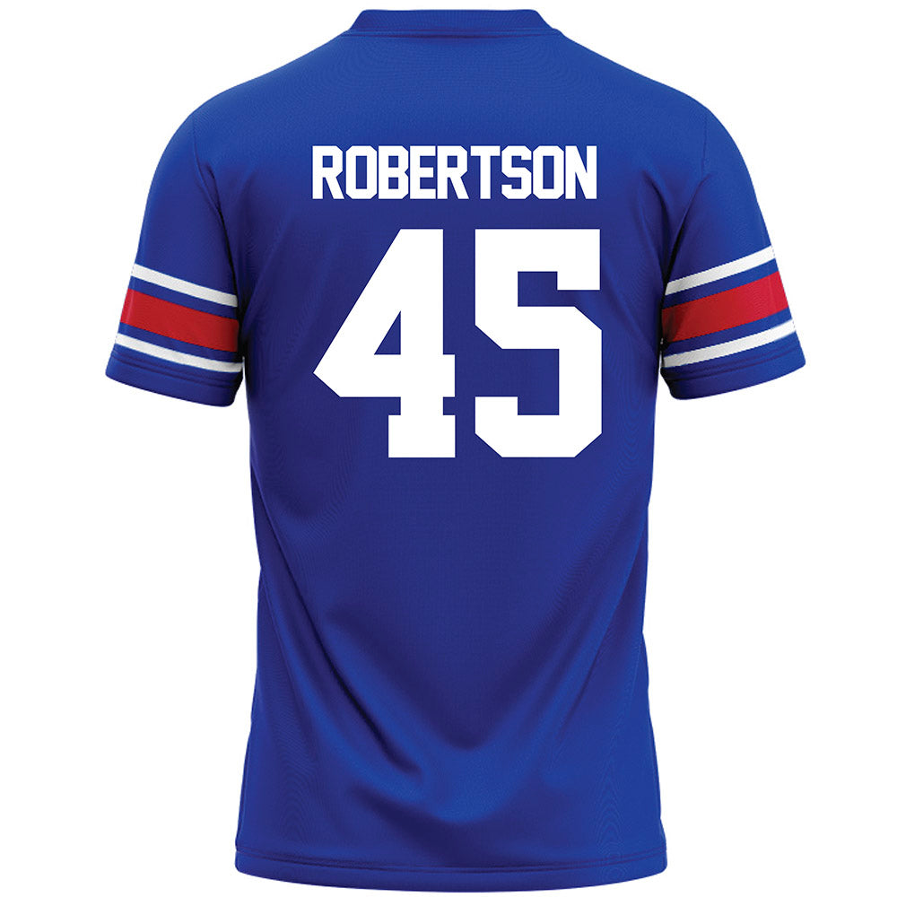 SMU - NCAA Football : Isaiah Robertson - Blue Premium Football Jersey-1