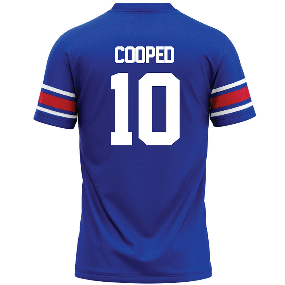 SMU - NCAA Football : Jalen Cooped - Blue Premium Football Jersey-1