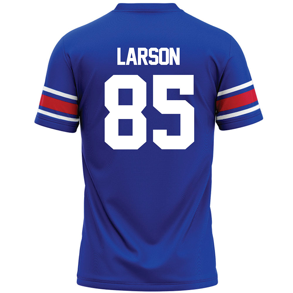 SMU - NCAA Football : James Larson - Blue Premium Football Jersey-1