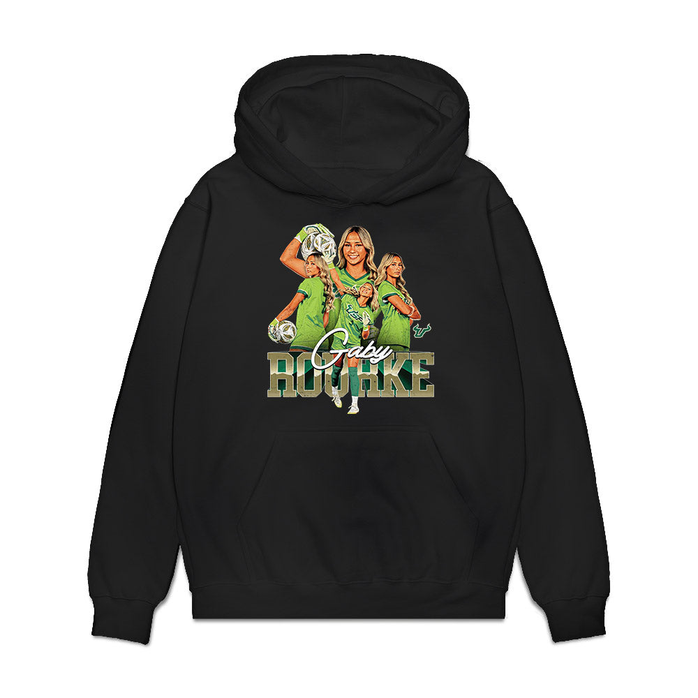 USF - NCAA Women's Soccer : Gaby Rourke - Collage Premium Hooded Sweatshirt-0