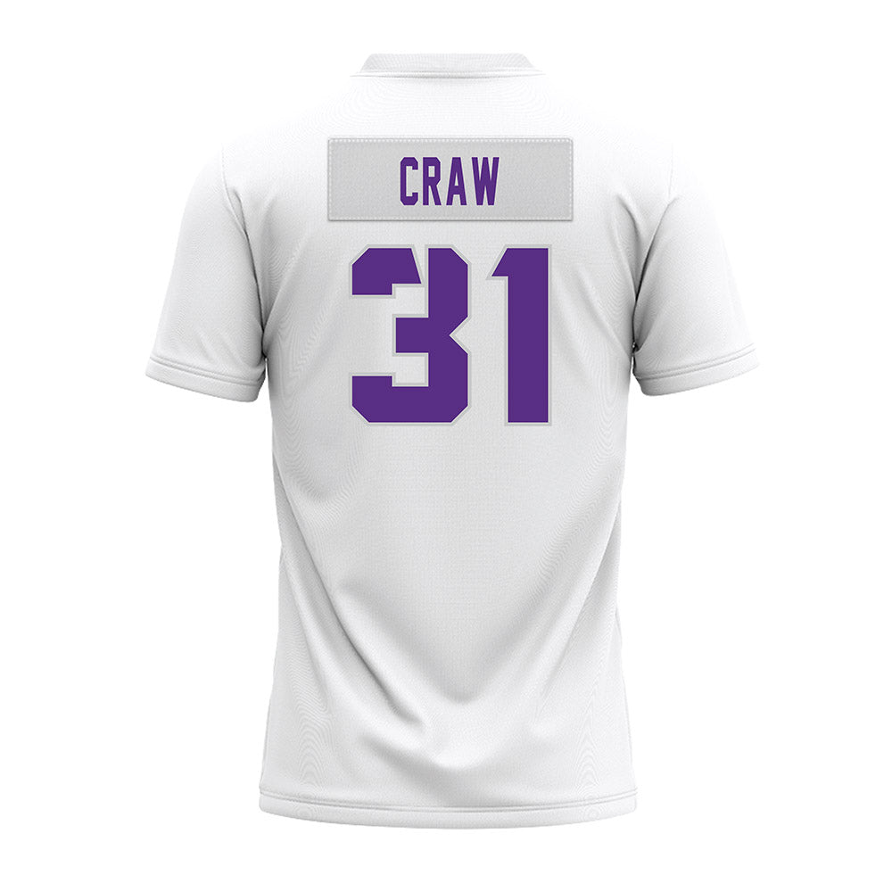 TCU - NCAA Football : Ethan Craw - White Premium Football Jersey-1