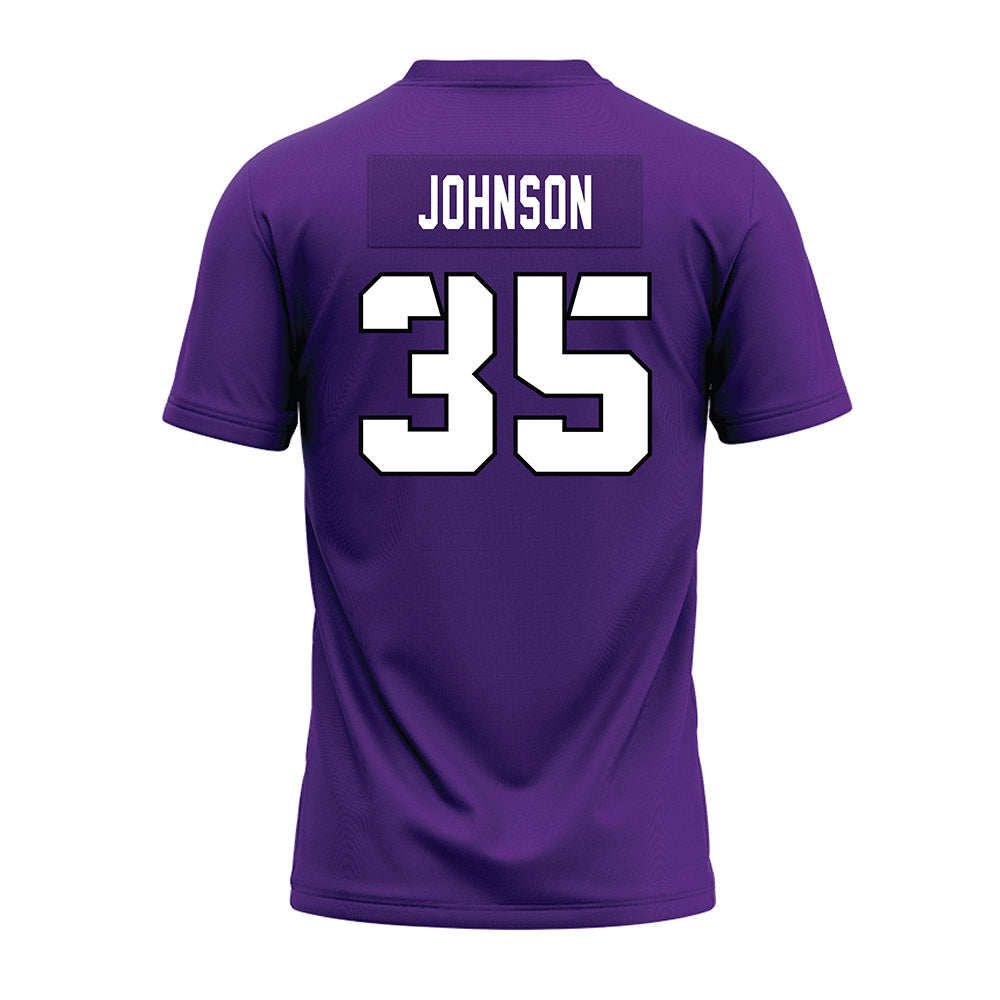 TCU - NCAA Football : Tristan Johnson - Purple Premium Football Jersey-1