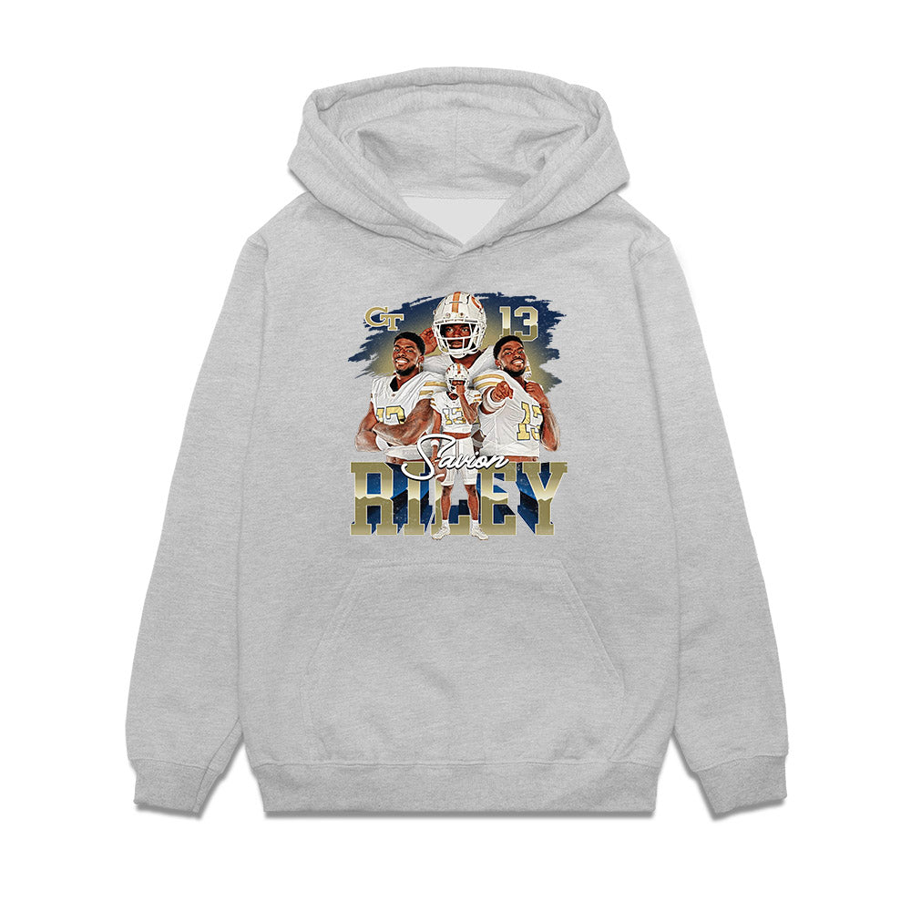 Georgia Tech - NCAA Football : Savion Riley - Collage Premium Hooded Sweatshirt-0