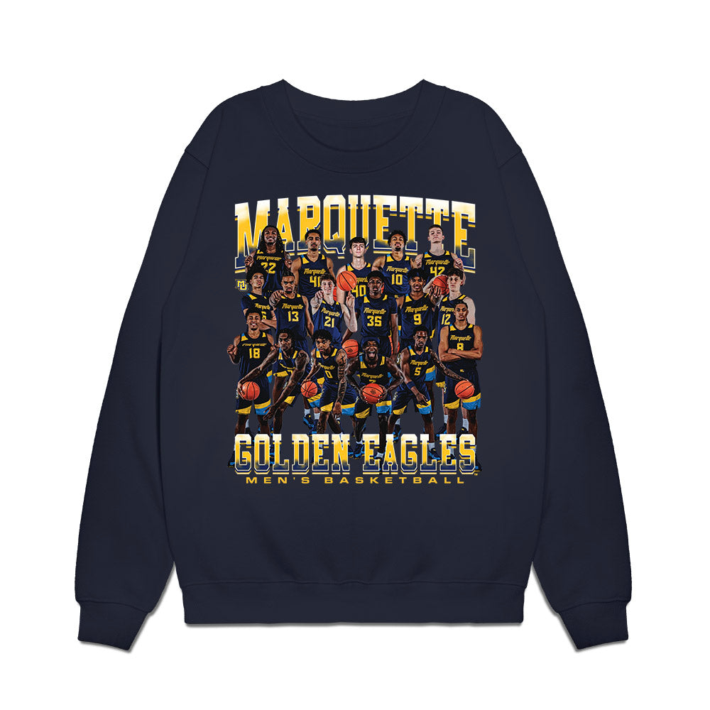 Marquette - NCAA Men's Basketball : - Team Collage Premium Crewneck Sweatshirt-0
