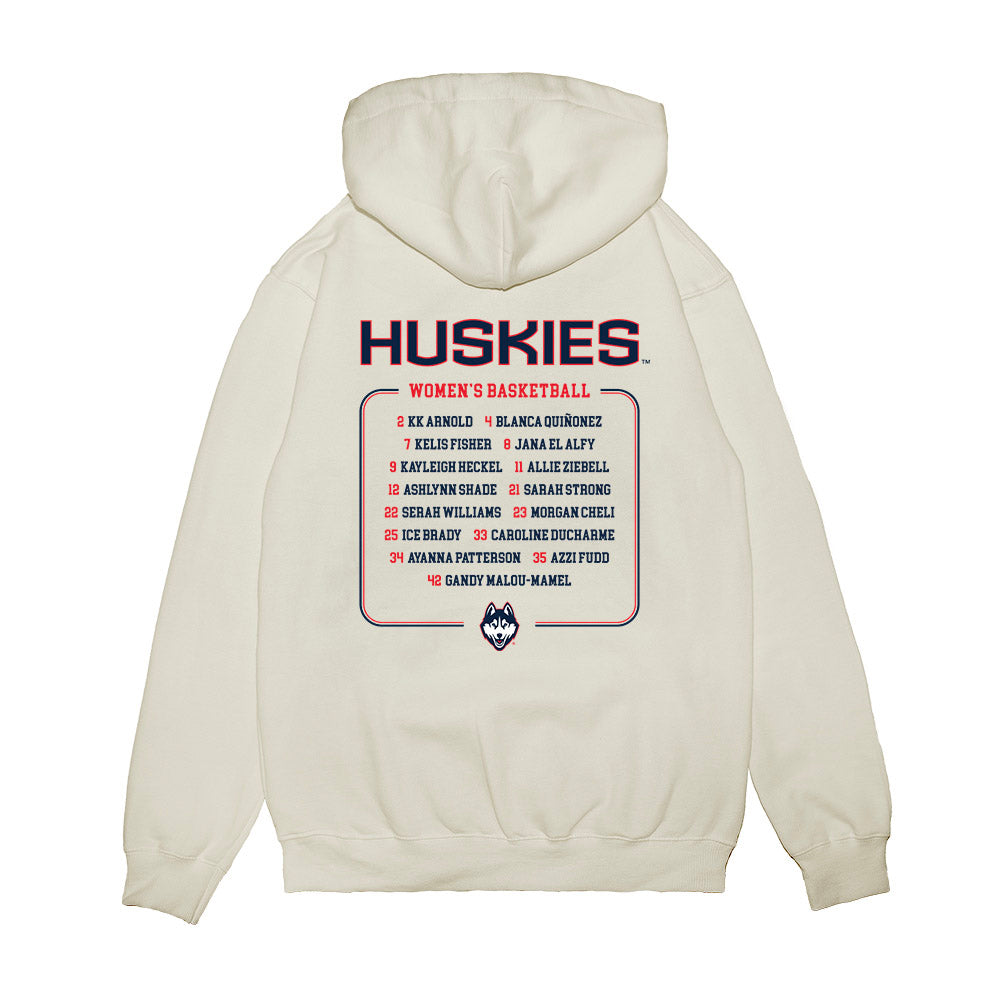 UConn - NCAA Women's Basketball : - Roster Premium Hooded Sweatshirt-1
