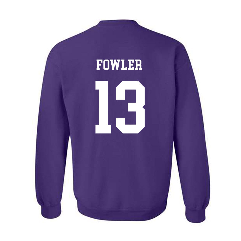 JMU - NCAA Men's Basketball : Preston Fowler - Vintage Dukes Crewneck Sweatshirt-1