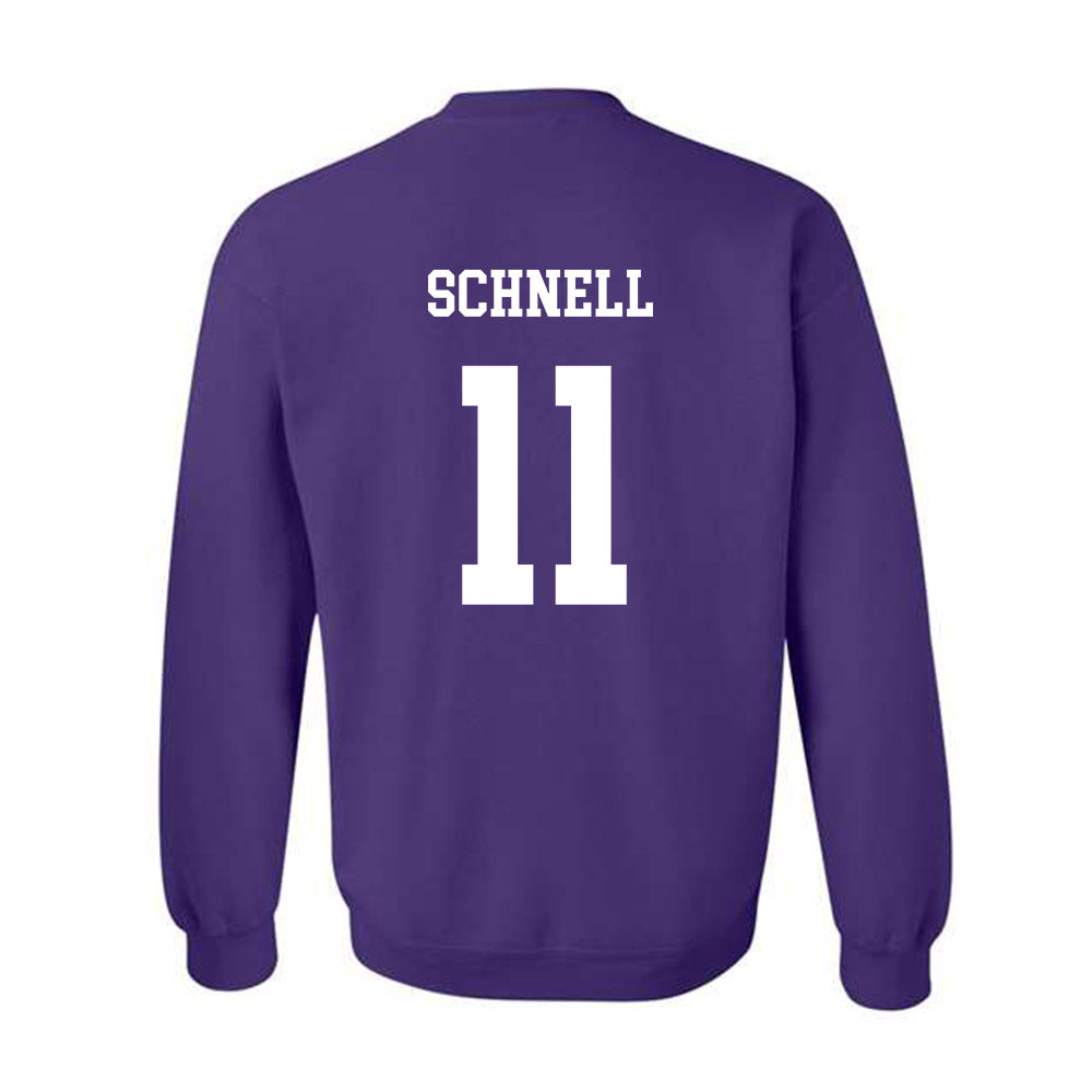 JMU - NCAA Women's Volleyball : Sarah Schnell - Vintage Dukes Crewneck Sweatshirt-1