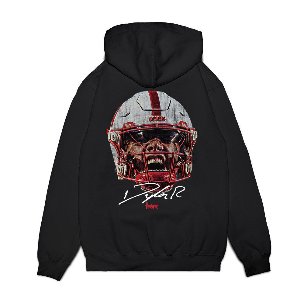Nebraska - NCAA Football : Dylan Raiola - Game Face Premium Hooded Sweatshirt-1