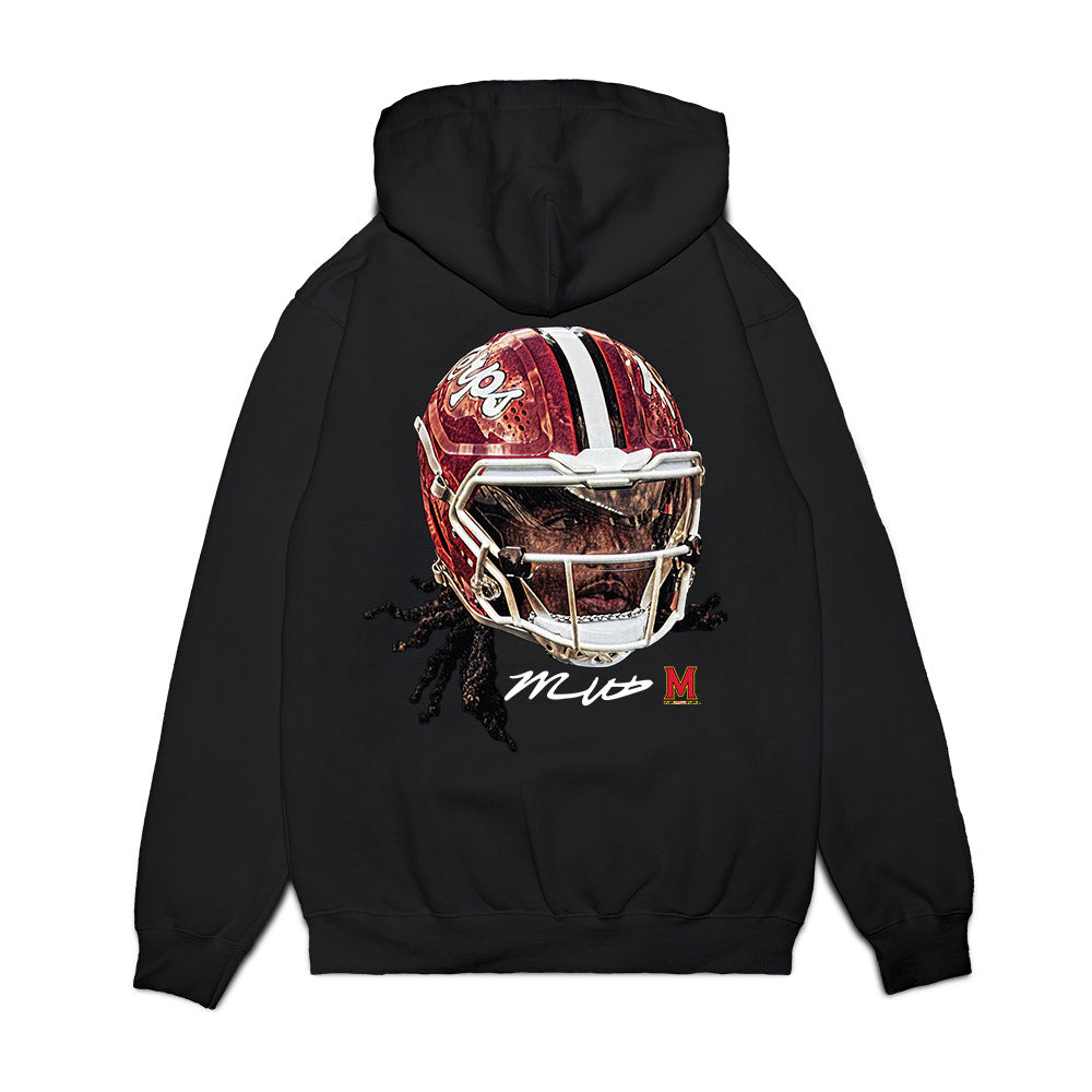 Maryland - NCAA Football : Malik Washington - Game Face Premium Hooded Sweatshirt-1